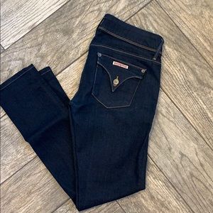 Hudson Ankle length dark wash jeans